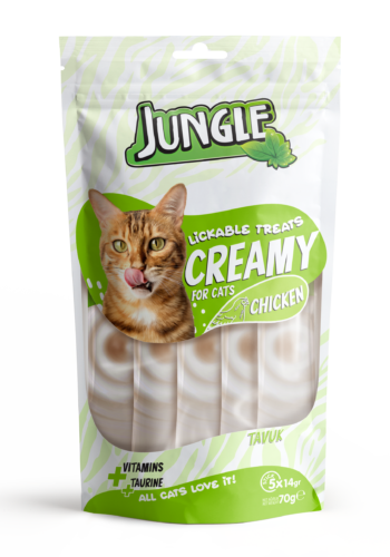 JUNGLE Кремовое лакомство для кошек (курица) 70г (14г х 5 шт.)