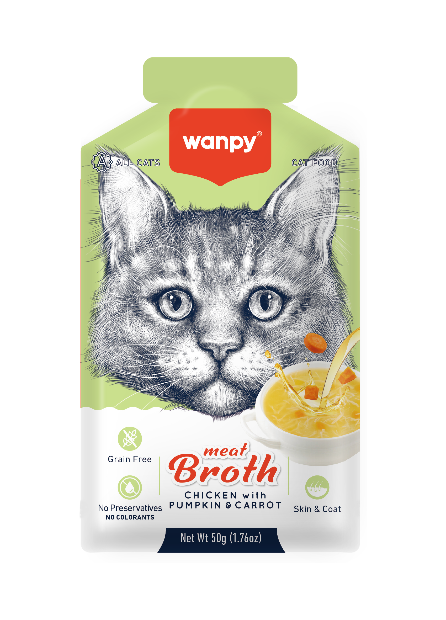 WANPY Суп для кошек (курица, тыква и морковь) 50г